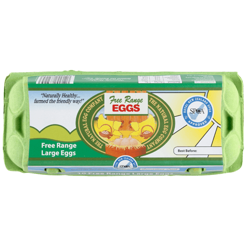 Natural Green Free Range Large Eggs 10 pack
