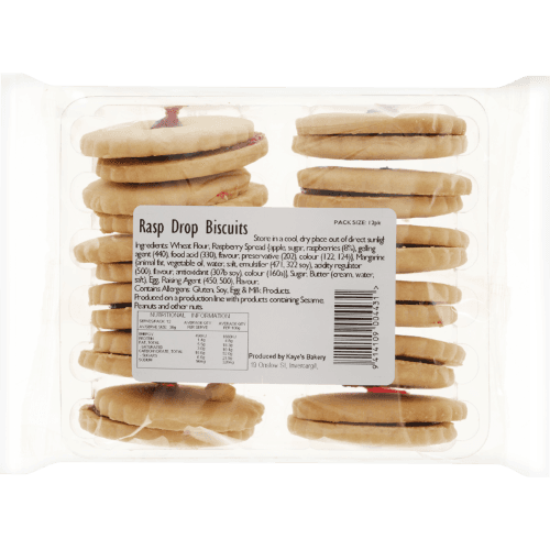 Kaye's Raspberry Drop Biscuits 12 pack