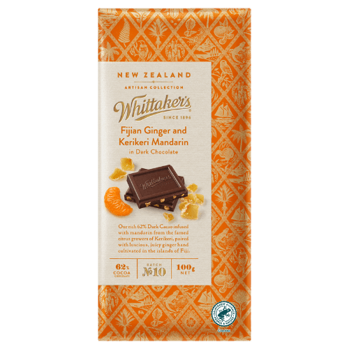 Whittaker's Fijian Ginger & KeriKeri Mandarin Chocolate Block