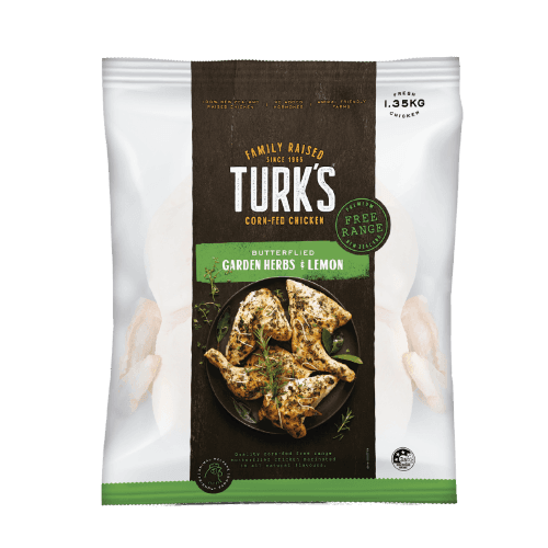 Turk's Free Range Garden Herbs & Lemon Butterflied Chicken