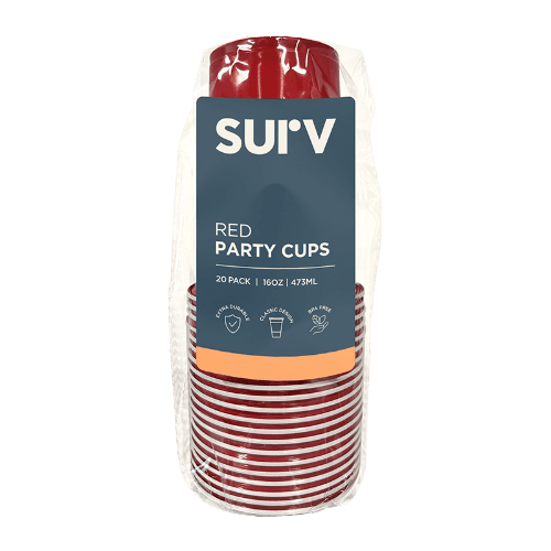 Surv Party Cups Red