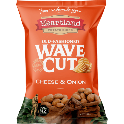 Heartland Cheese & Onion Old-Fashioned Wave Cut Chips