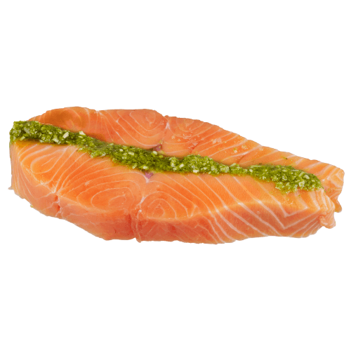 Salmon Cutlets With Basil Pesto