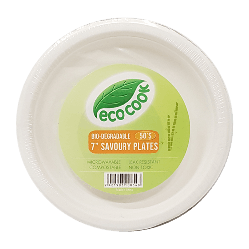 Eco Cook Bio-Degradable 7'' Savoury Plates 50 pack
