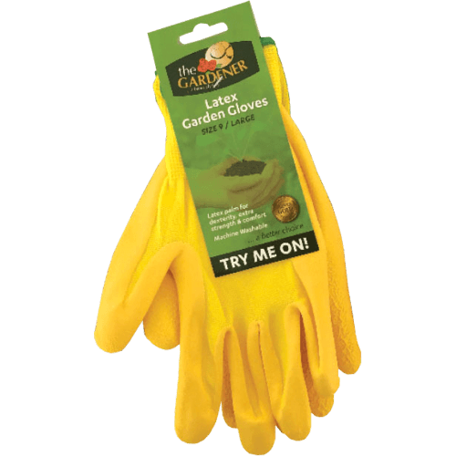 The Gardener Coloured Latex Palm Gloves Large Pink, Yellow or Mauve