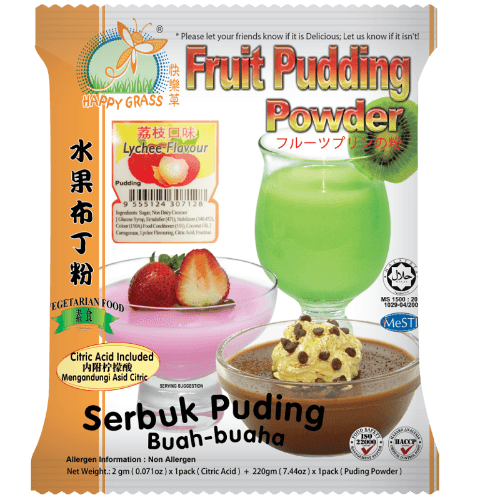 Happy Grass Lychee Fruit Pudding Powder 220 g