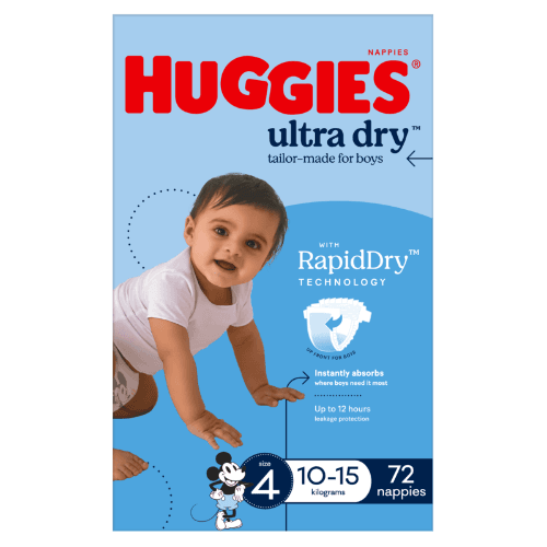 Huggies Ultra Dry Nappies For Boys Size 4 10-15kg