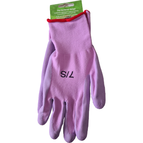 The Gardener Coloured Latex Palm Gloves Small - Pink, Yellow or Mauve