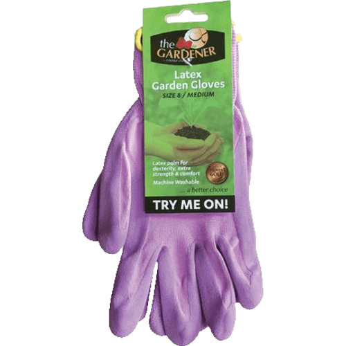 The Gardener Coloured Latex Palm Gloves Medium Pink, Yellow or Mauve