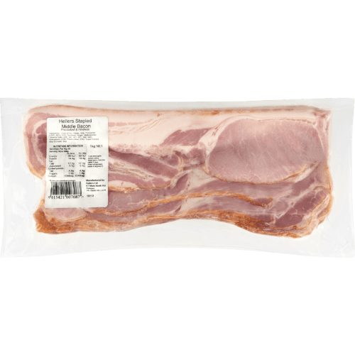 Hellers Stapled Middle Bacon 1 kg