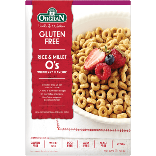 Orgran Gluten Free Wild Berry Rice O's Cereal