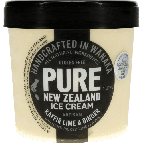 Pure New Zealand Ice Cream Gluten Free Artisan Kaffir Lime & Ginger Ice Cream