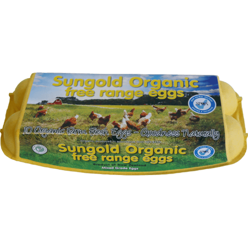 Sungold Organic Free Range Mixed Grade Eggs 10 pack