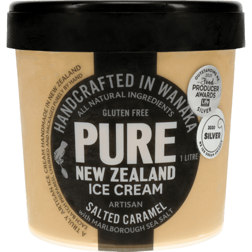 Pure New Zealand Ice Cream Gluten Free Artisan Salted Caramel Ice Cream