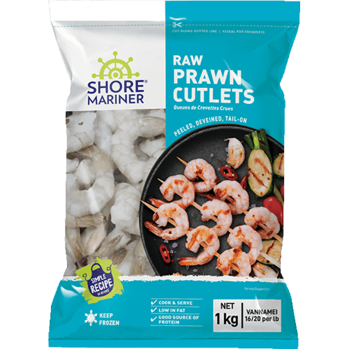 Shore Mariner Raw Vannamei 16/20 Prawn Cutlets 1 kg