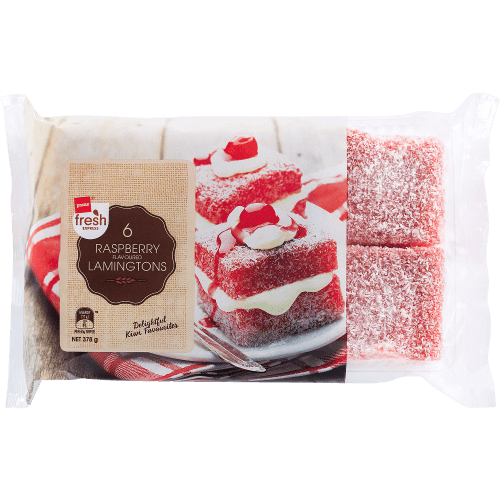 Pams Fresh Raspberry Lamingtons 6 pack