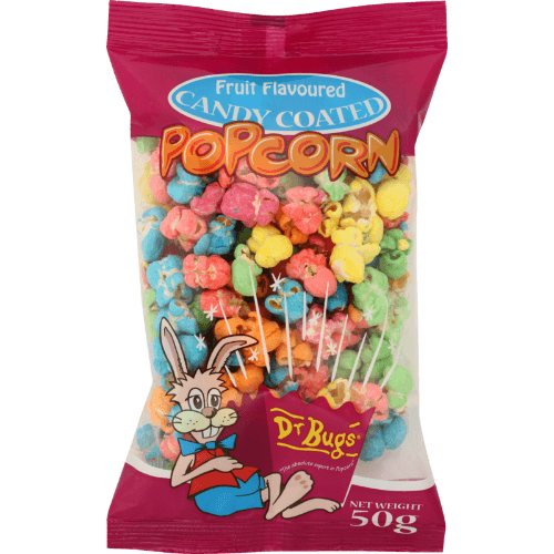 Dr Bugs Fruit Flavoured Candy Coated Popcorn