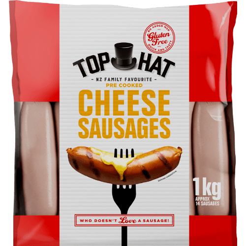Top Hat Pre Cooked Cheese Sausages 1 kg