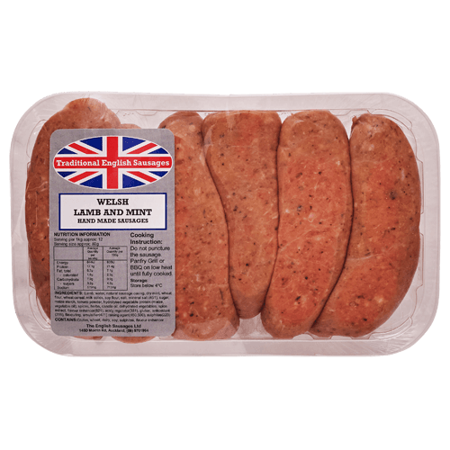 Welsh Lamb & Mint English Sausages