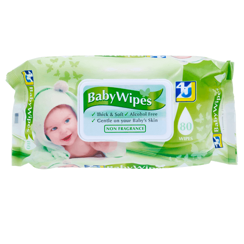 4U Green Non Fragrance Baby Wipes 80 pack