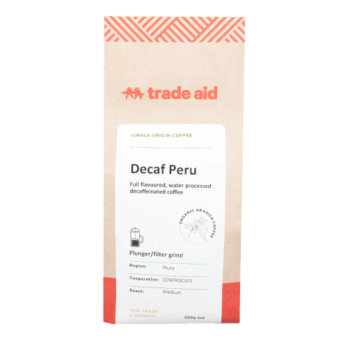 Trade Aid Decaf Peru Plunger Filter Grind Medium Coffee 200 g