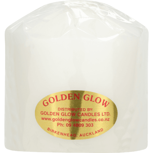 Golden Glow Candles White Pillar Candle