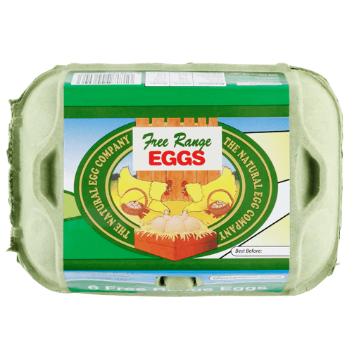 Natural Green Free Range Eggs 6 pack