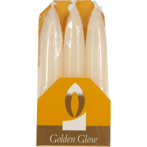 Golden Glow Candles Cream Taper Candles