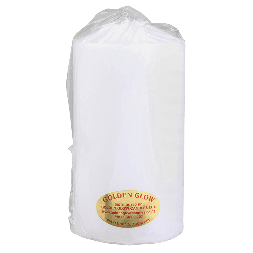 Golden Glow Candles Pillar Candle White 75mm x 150mm