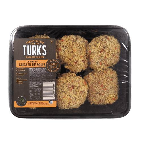 Turk's Crumbed Chicken Rissoles