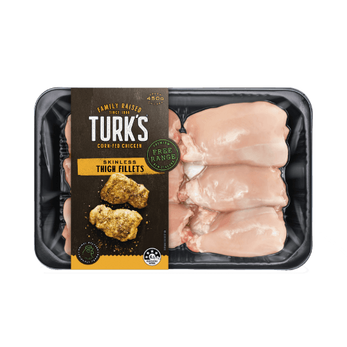 Turk's Free Range Skinless Thigh Fillets 450 g