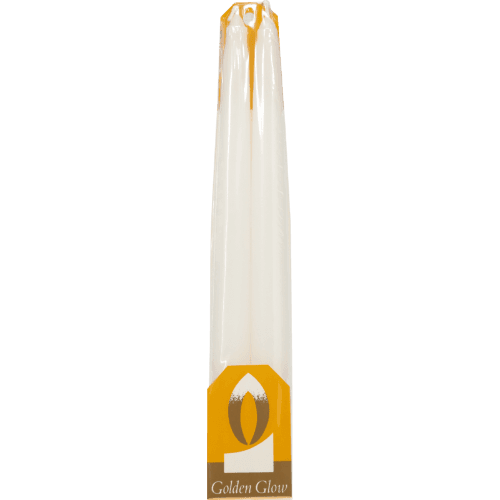 Golden Glow Candles White Taper Candles