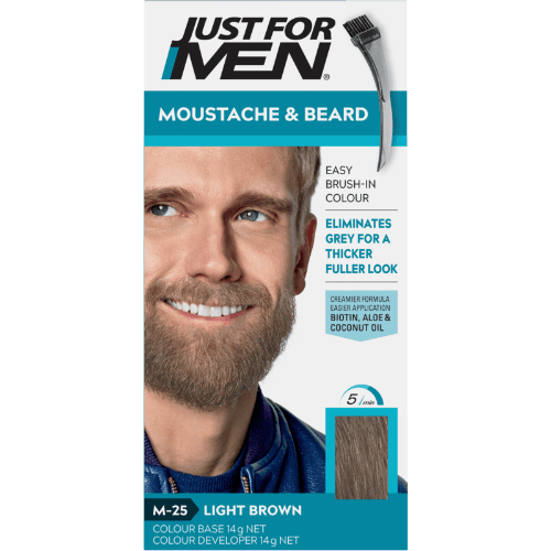 Just For Men Moustache & Beard Light Brown Brush In Colour Gel
