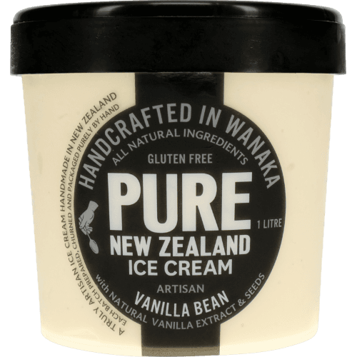 Pure New Zealand Ice Cream Gluten Free Artisan Vanilla Bean Ice Cream
