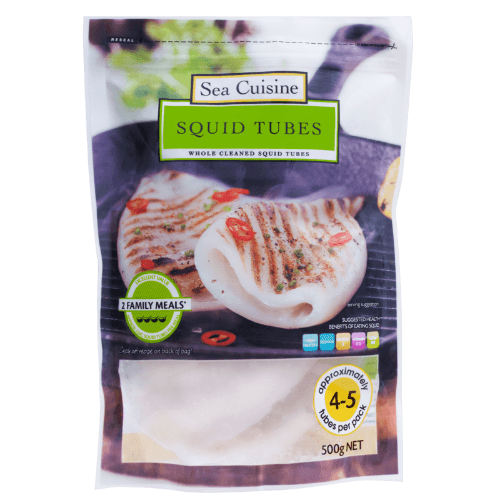 Sea Cuisine U10 NZ Arrow Squid Tubes 500 g