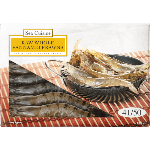 Sea Cuisine Vannamei 41/50 Whole Raw Prawns