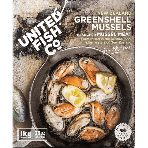 United Fish Co Blanched Mussel Meat Broken IQF New Zealand Greenshell Mussels