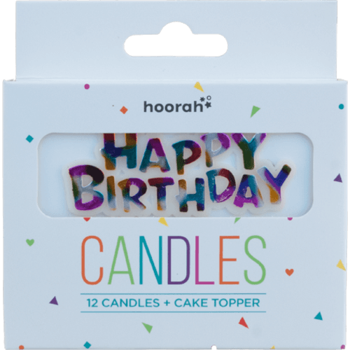 Hoorah Blue Candles + Cake Topper