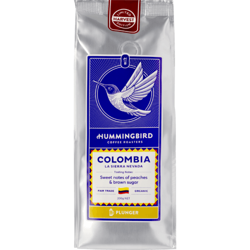 Hummingbird Harvest Colombia Organic Fair Trade Plunger Coffee 200 g