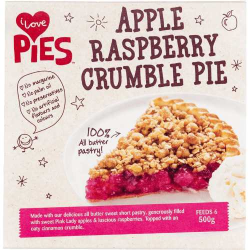 I Love Pies Apple Raspberry Crumble Pie 500 g