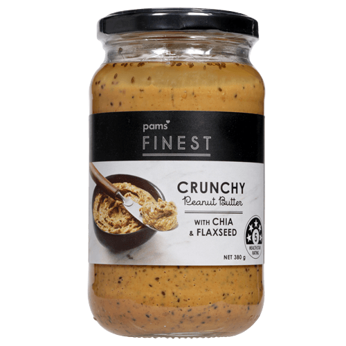 Pams Finest Crunchy Peanut Butter with Chia & Flaxseed