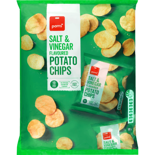 Pams Salt & Vinegar Flavour Potato Chips Snack Packs