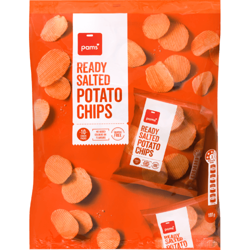 Pams Ready Salted Potato Chips Snack Packs