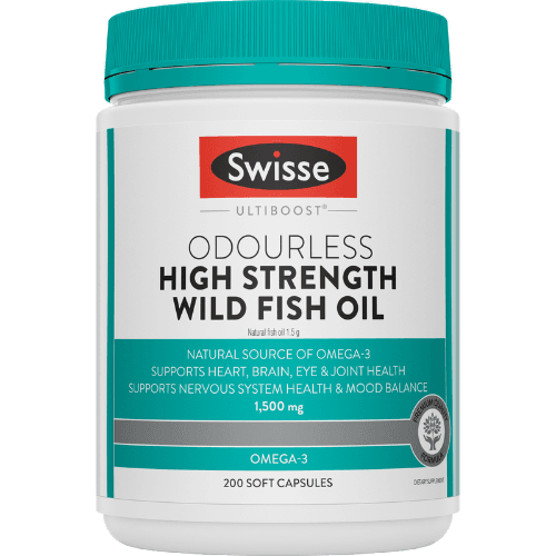 Swisse Ultiboost Odourless High Strength Wild Fish Oil 1500mg Soft Capsules