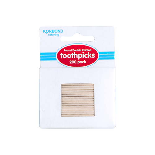 Korbond Catering Round Double Point Toothpicks 200 pack