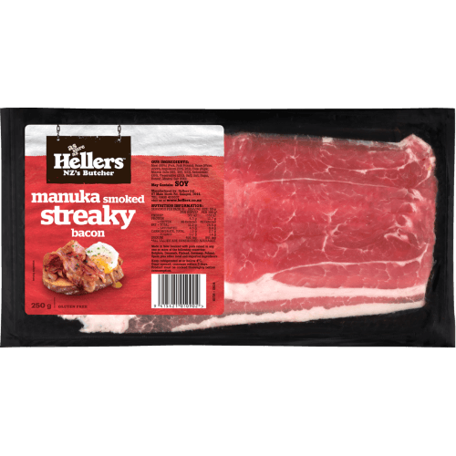 Hellers Manuka Smoked Streaky Bacon