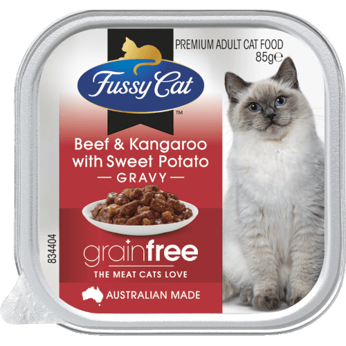 Fussy Cat Grainfree Beef & Kangaroo With Sweet Potato Gravy Premium Adult Cat Food