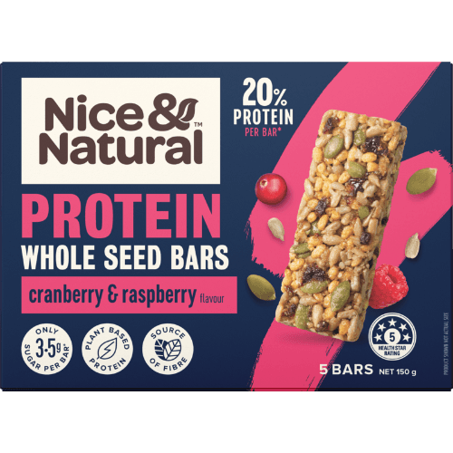 Nice & Natural Cranberry & Raspberry Flavour Protein Whole Seed Bars