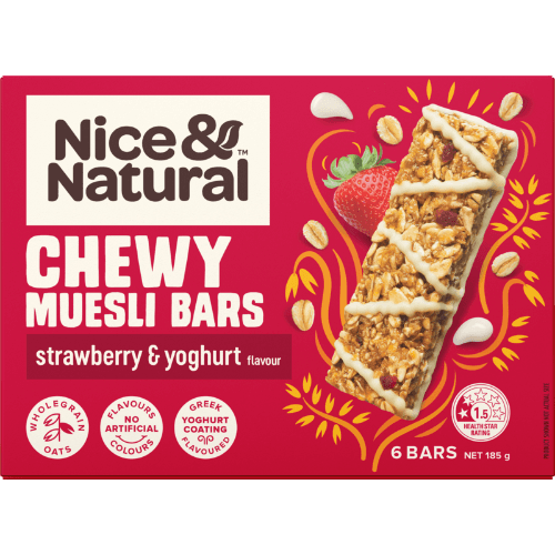 Nice & Natural Strawberry & Yoghurt Flavour Chewy Muesli Bars