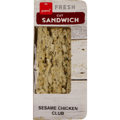 Pams Fresh Sesame Chicken Club Cut Sandwich